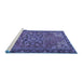 Sideview of Machine Washable Persian Blue Traditional Rug, wshtr2291blu