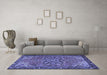 Machine Washable Persian Blue Traditional Rug in a Living Room, wshtr2291blu