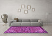 Machine Washable Persian Purple Traditional Area Rugs in a Living Room, wshtr2291pur