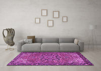 Machine Washable Persian Purple Traditional Rug, wshtr2291pur