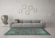 Machine Washable Persian Light Blue Traditional Rug in a Living Room, wshtr2291lblu