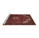 Sideview of Machine Washable Traditional Chestnut Brown Rug, wshtr2292