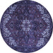 Round Persian Blue Traditional Rug, tr2292blu
