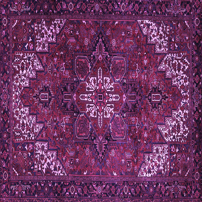 Square Machine Washable Persian Purple Traditional Area Rugs, wshtr2292pur