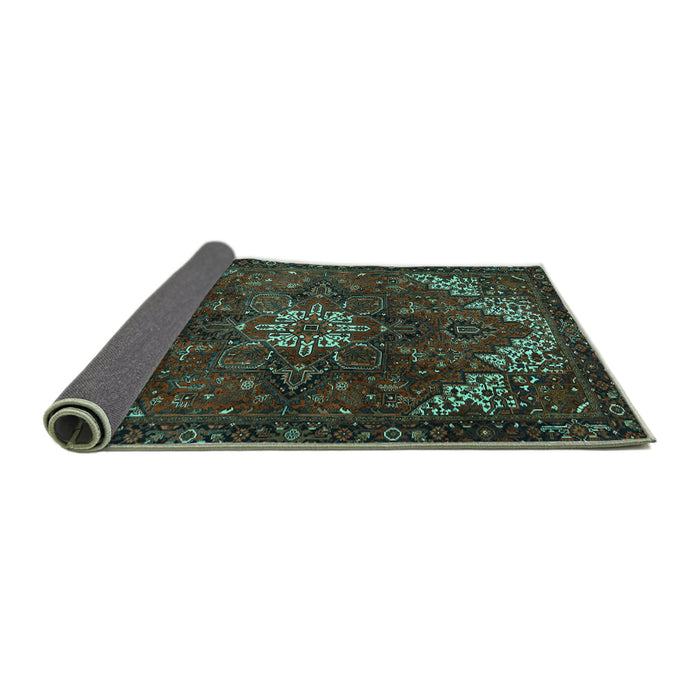 Sideview of Persian Turquoise Traditional Rug, tr2292turq