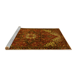 Sideview of Machine Washable Persian Yellow Traditional Rug, wshtr2292yw