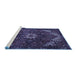 Sideview of Machine Washable Persian Blue Traditional Rug, wshtr2292blu