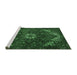 Sideview of Machine Washable Persian Emerald Green Traditional Area Rugs, wshtr2292emgrn