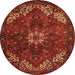 Machine Washable Persian Orange Traditional Area Rugs, wshtr2292org