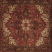 Square Machine Washable Persian Brown Traditional Rug, wshtr2292brn