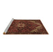 Sideview of Machine Washable Persian Brown Traditional Rug, wshtr2292brn