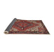 Sideview of Traditional Saffron Red Persian Rug, tr2293