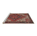 Sideview of Machine Washable Traditional Saffron Red Rug, wshtr2293