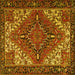 Square Machine Washable Persian Yellow Traditional Rug, wshtr2293yw