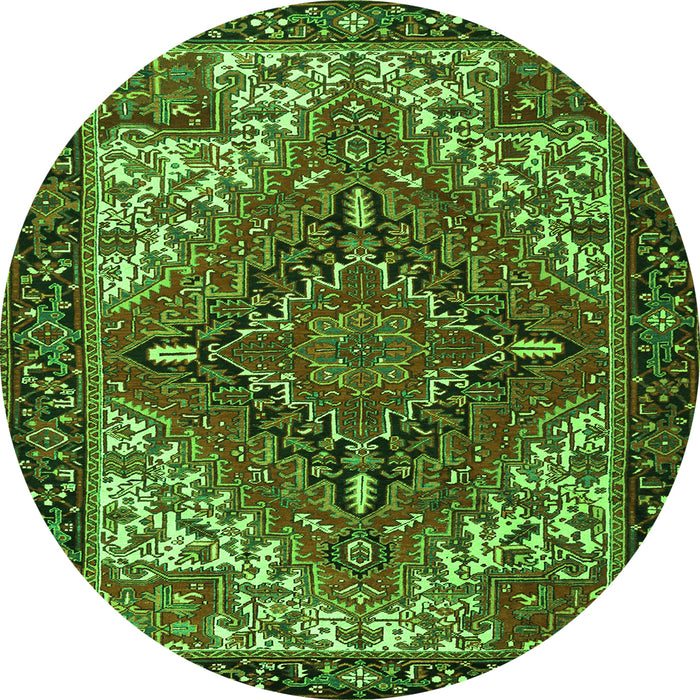 Square Persian Green Traditional Rug, tr2293grn