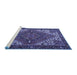 Sideview of Machine Washable Persian Blue Traditional Rug, wshtr2293blu