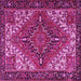 Square Machine Washable Persian Pink Traditional Rug, wshtr2293pnk