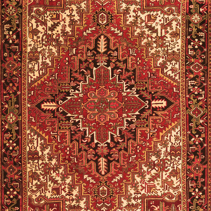 Serging Thickness of Machine Washable Persian Orange Traditional Area Rugs, wshtr2293org
