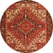 Machine Washable Persian Orange Traditional Area Rugs, wshtr2293org