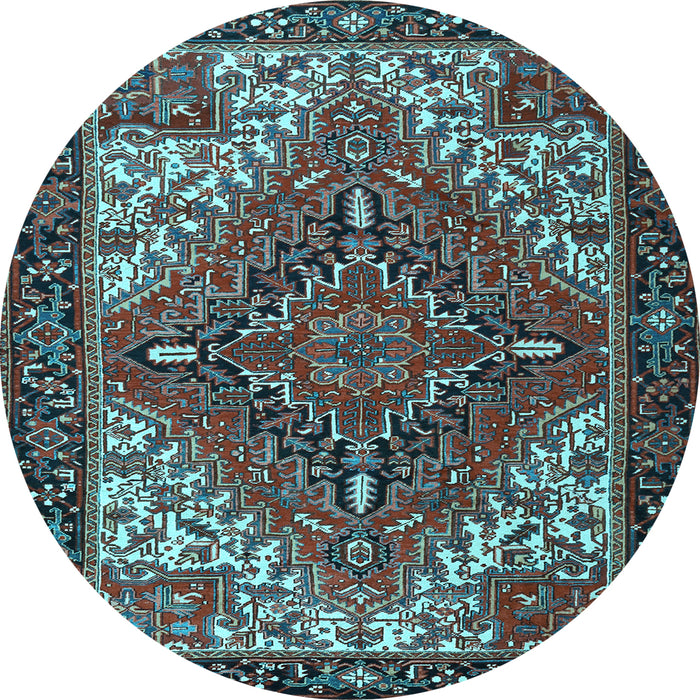 Round Persian Light Blue Traditional Rug, tr2293lblu