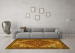 Machine Washable Persian Yellow Traditional Rug in a Living Room, wshtr2293yw