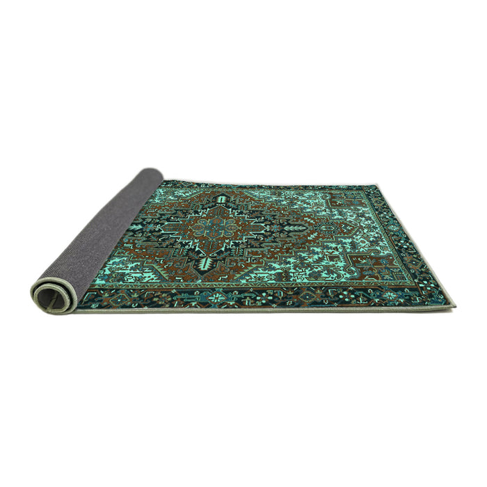 Sideview of Persian Turquoise Traditional Rug, tr2293turq