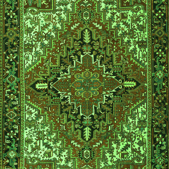 Serging Thickness of Machine Washable Persian Green Traditional Area Rugs, wshtr2293grn