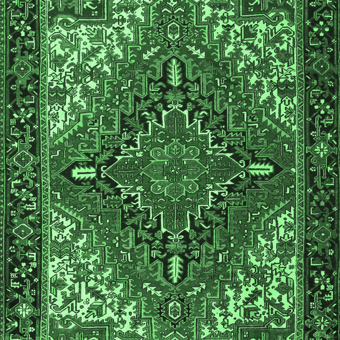 Machine Washable Persian Emerald Green Traditional Area Rugs, wshtr2293emgrn