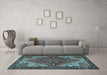 Machine Washable Persian Light Blue Traditional Rug in a Living Room, wshtr2293lblu