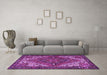 Machine Washable Persian Purple Traditional Area Rugs in a Living Room, wshtr2293pur