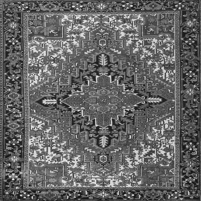 Round Machine Washable Persian Gray Traditional Rug, wshtr2293gry