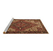 Sideview of Machine Washable Persian Brown Traditional Rug, wshtr2293brn