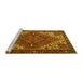 Sideview of Machine Washable Persian Yellow Traditional Rug, wshtr2293yw