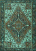 Machine Washable Persian Turquoise Traditional Area Rugs, wshtr2293turq