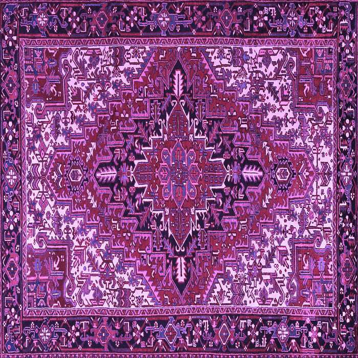 Square Machine Washable Persian Purple Traditional Area Rugs, wshtr2293pur