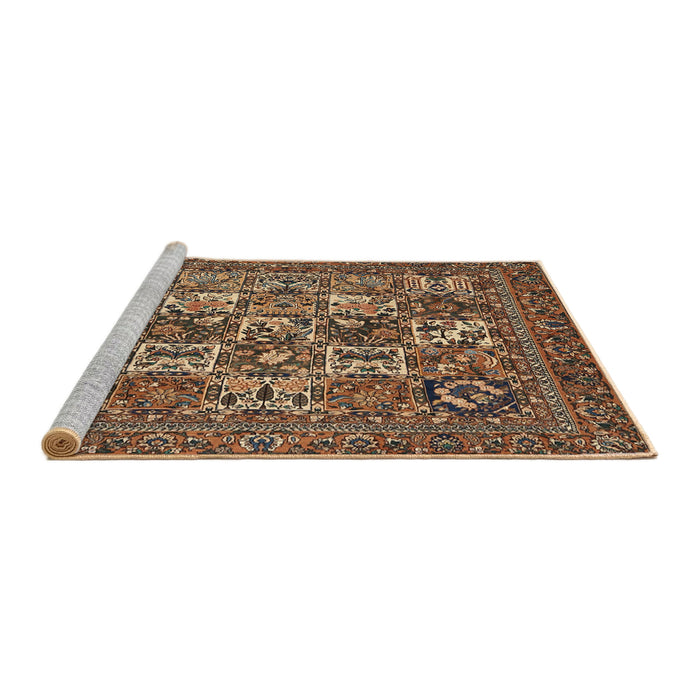 Sideview of Machine Washable Traditional Bakers Brown Rug, wshtr2294
