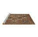 Sideview of Machine Washable Traditional Bakers Brown Rug, wshtr2294