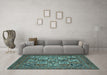 Machine Washable Persian Light Blue Traditional Rug in a Living Room, wshtr2294lblu