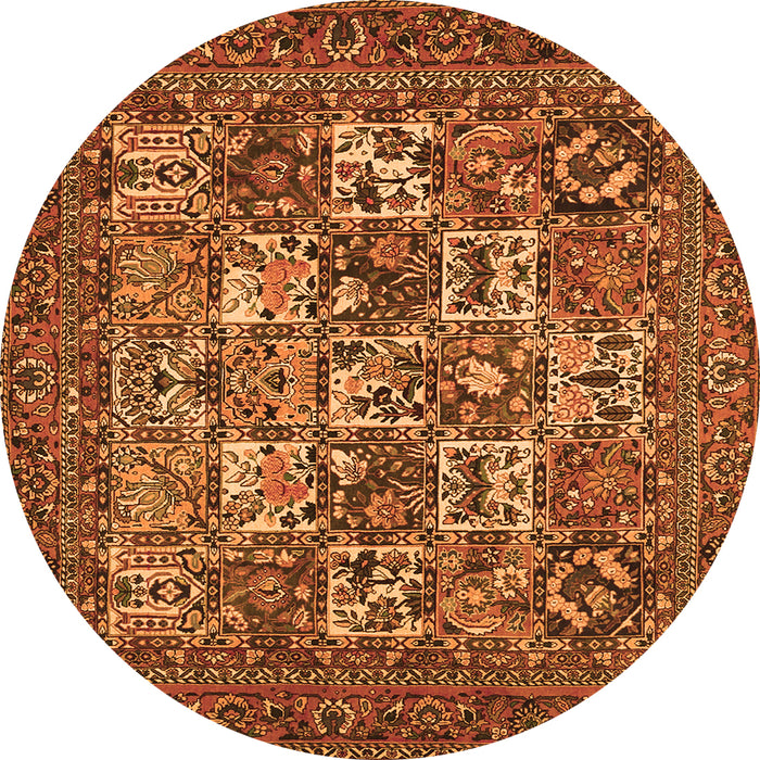 Machine Washable Persian Orange Traditional Area Rugs, wshtr2294org