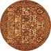 Machine Washable Persian Orange Traditional Area Rugs, wshtr2294org