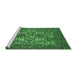 Sideview of Machine Washable Persian Emerald Green Traditional Area Rugs, wshtr2294emgrn