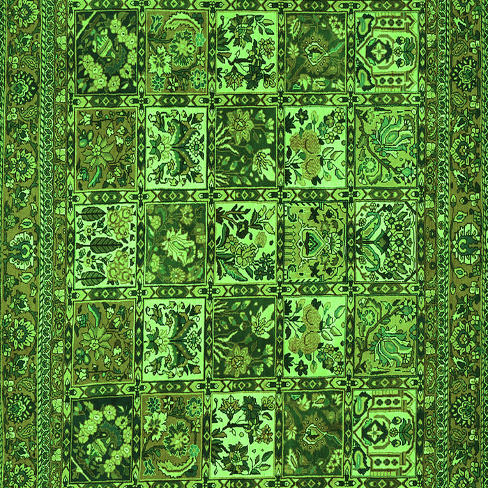 Serging Thickness of Machine Washable Persian Green Traditional Area Rugs, wshtr2294grn