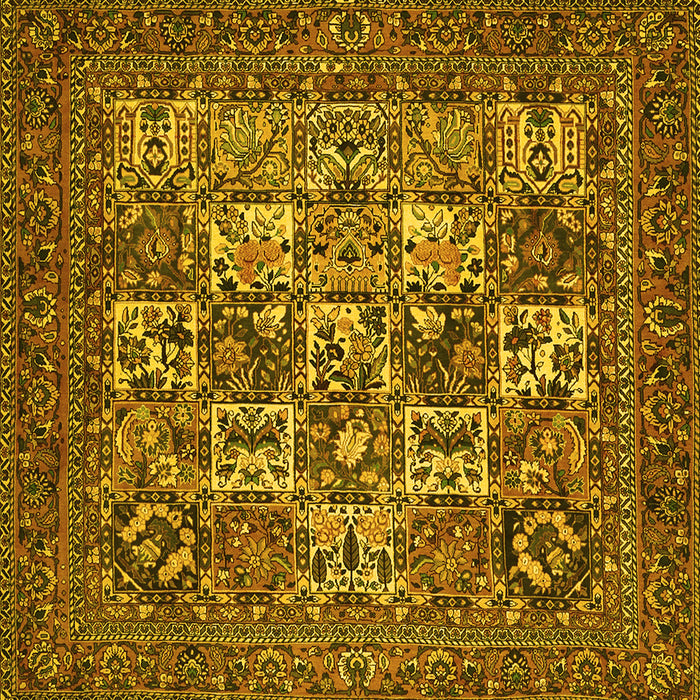 Square Persian Yellow Traditional Rug, tr2294yw