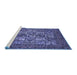 Sideview of Machine Washable Persian Blue Traditional Rug, wshtr2294blu