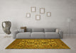 Machine Washable Persian Yellow Traditional Rug in a Living Room, wshtr2294yw