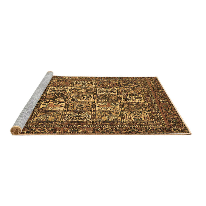 Sideview of Machine Washable Persian Brown Traditional Rug, wshtr2294brn
