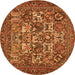 Square Persian Orange Traditional Rug, tr2294org