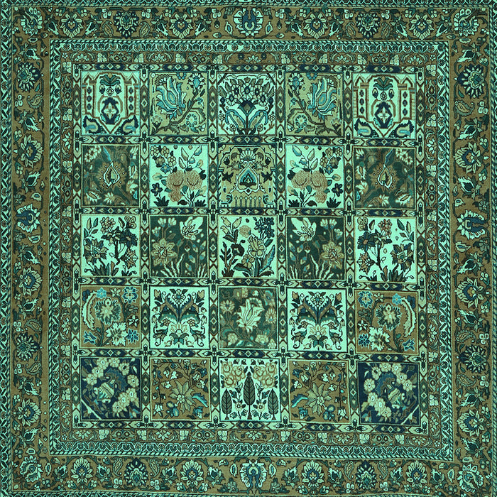 Square Persian Turquoise Traditional Rug, tr2294turq