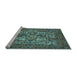 Sideview of Machine Washable Persian Light Blue Traditional Rug, wshtr2294lblu