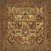 Square Machine Washable Persian Brown Traditional Rug, wshtr2294brn